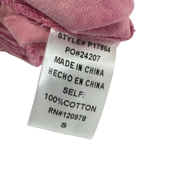 Entro Womens Elastic Waist Acid Wash Shorts Size Small Pink 100% Cotton Pockets - Picture 4 of 6